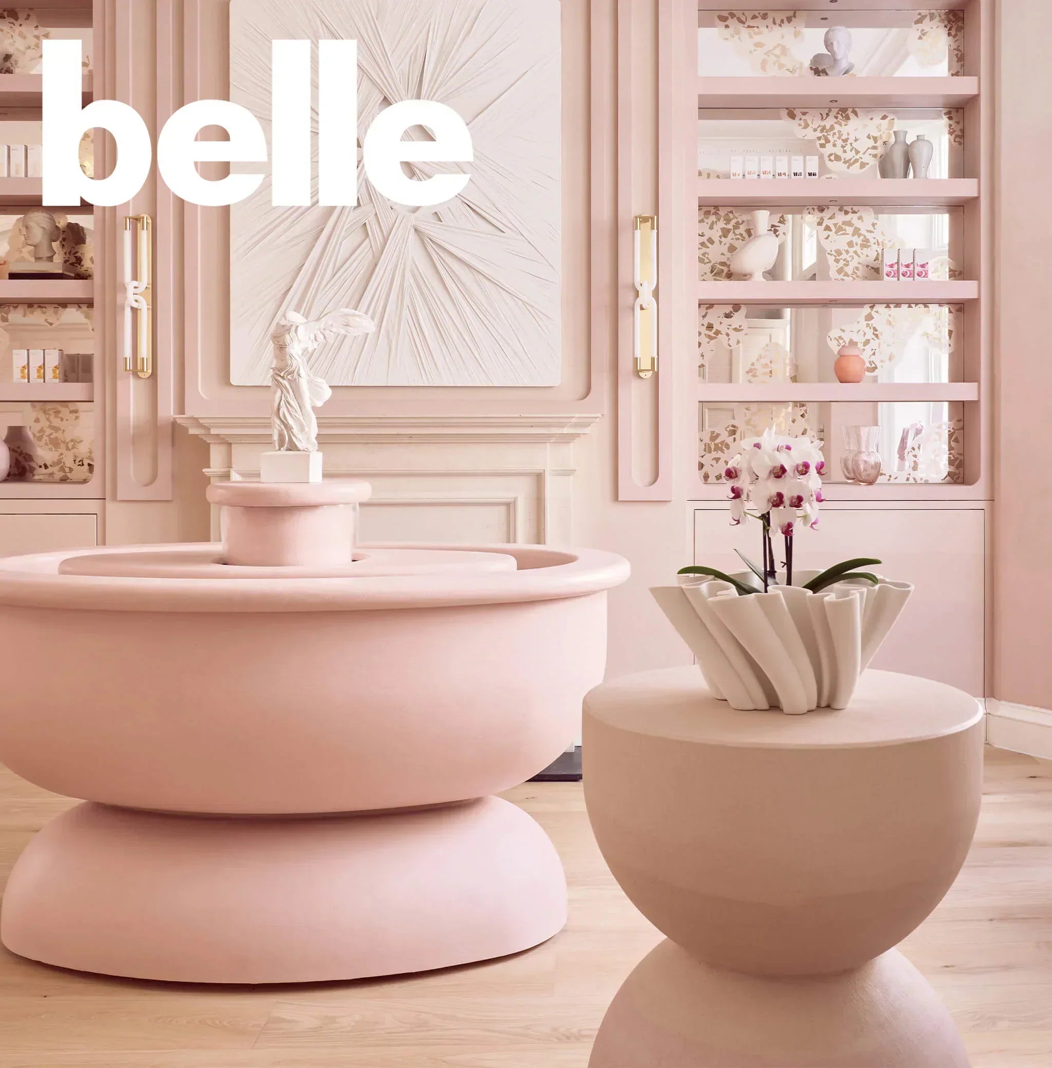 Belle Magazine feature of the beautiful cinder rose interior of our London Mayfair clinic called Le Petit Saint.