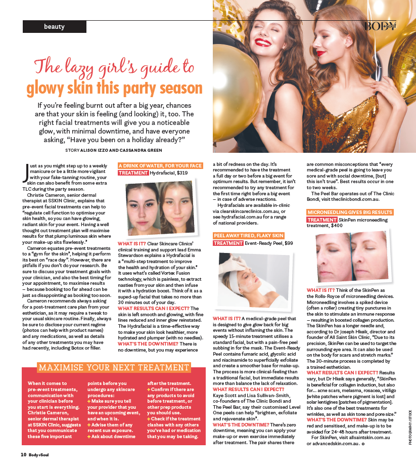 BODY + SOUL - THE LAZY GIRL'S GUIDE TO GLOWY SKIN THIS PARTY SEASON