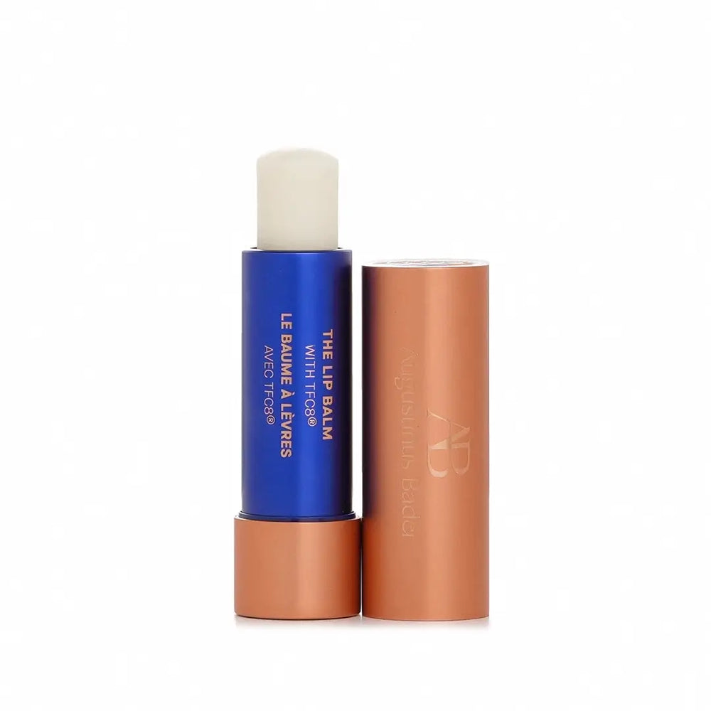 Augustinus Bader The Lip Balm with TFC8 in blue and copper packaging, available online from All Saint Clinic Sydney.