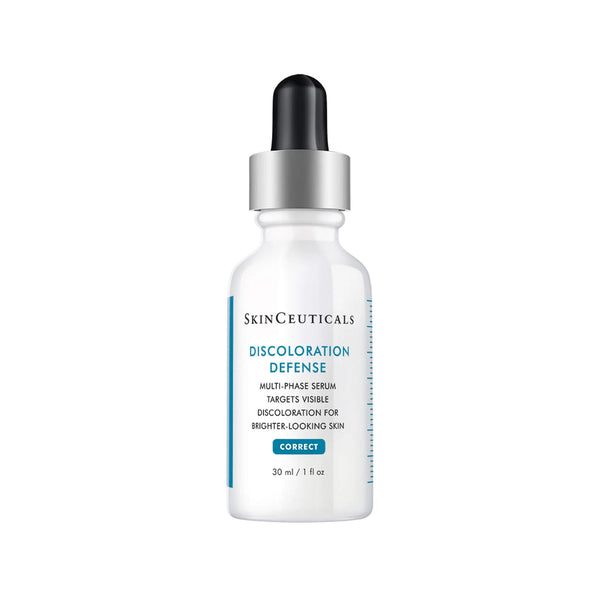 SkinCeuticals Discoloration Defense serum bottle on a white background